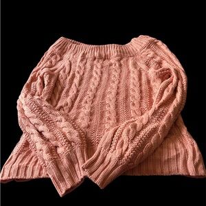 Ophelia Roe Cable Knit Sweater in Soft Pink